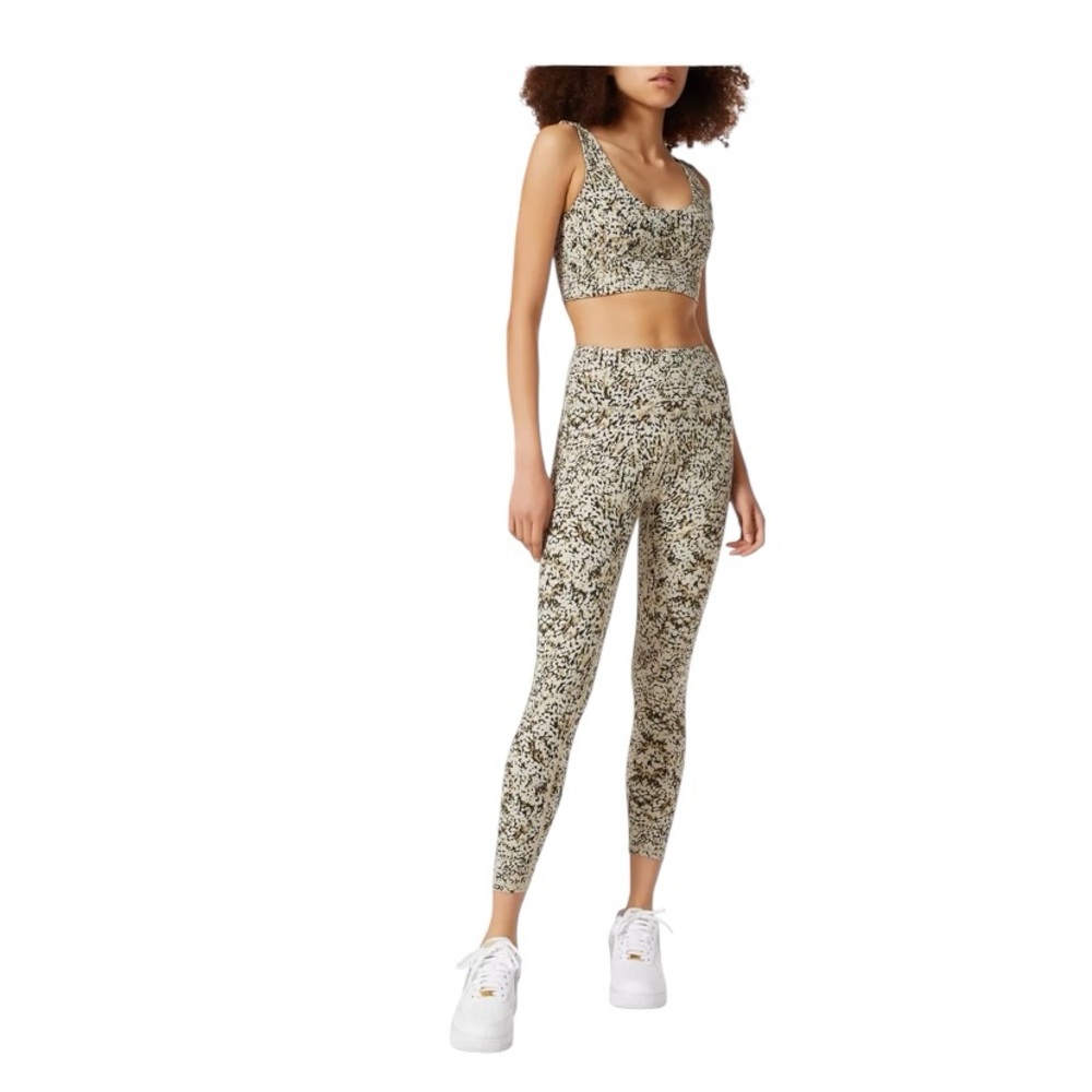 Varley Black, Khaki, and Cream Patterned Leggings